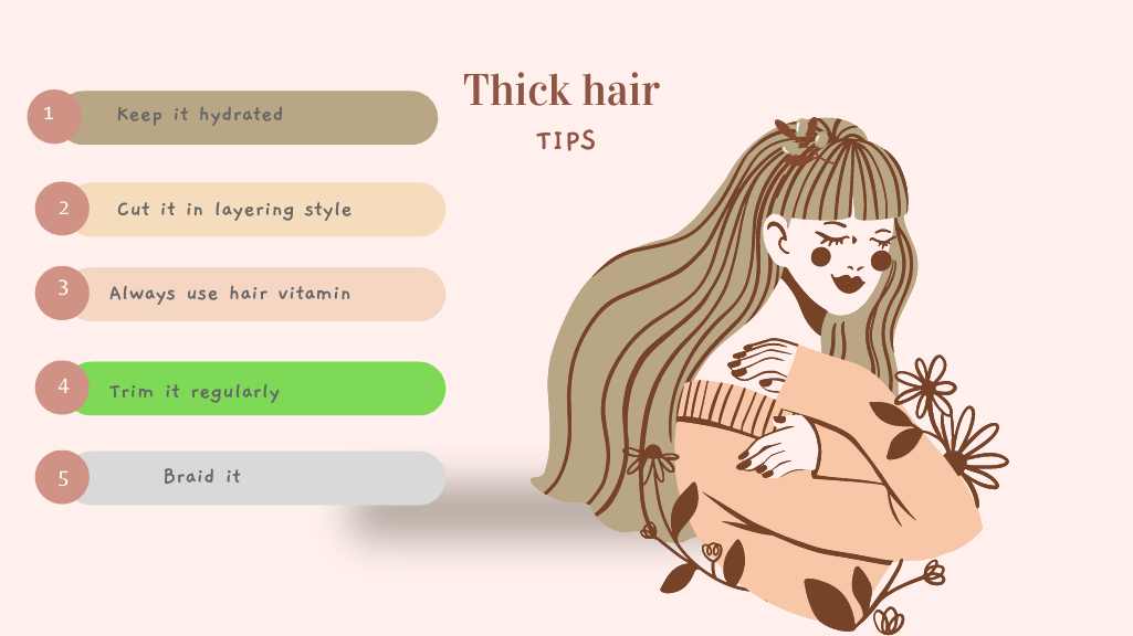 Brown Illustration Thick Hair Tips Instagram Post